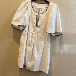 Pomander Place White Dress with Black Trim